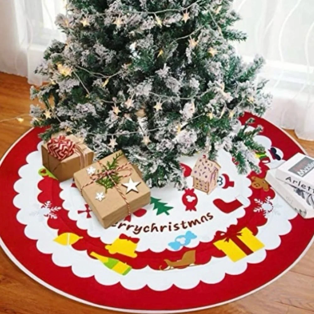 DIY Design Festive Red and White Christmas Tree Skirt, 46